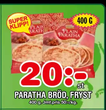 Nya Pulsen PARATHA BRÖD, FRYST erbjuda