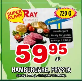Nya Pulsen HAMBURGARE, FRYSTA erbjuda