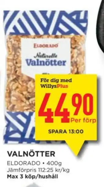 Willys VALNÖTTER erbjuda