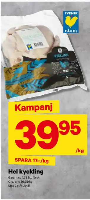 minmatbutik Hel kyckling erbjuda
