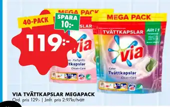 ÖoB VIA TVÄTTKAPSLAR MEGAPACK erbjuda