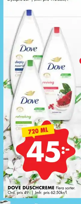 ÖoB DOVE DUSCHCREME erbjuda