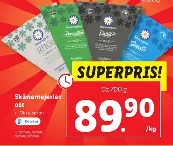 Lidl Skånemejerier ost erbjuda
