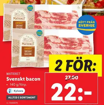 Lidl Svenskt bacon erbjuda