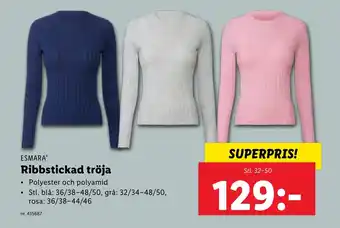 Lidl Ribbstickad tröja erbjuda