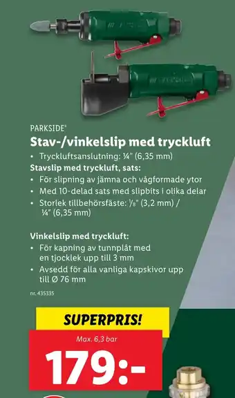 Lidl Stav-/vinkelslip med tryckluft erbjuda