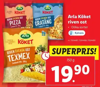Lidl Arla Köket riven ost erbjuda