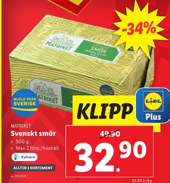 Lidl Svenskt smör erbjuda