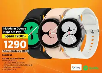 Power GALAXY WATCH4 40 MM BT erbjuda
