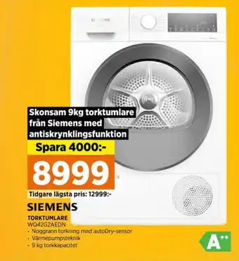 Power TORKTUMLARE WQ42G2AEDN erbjuda