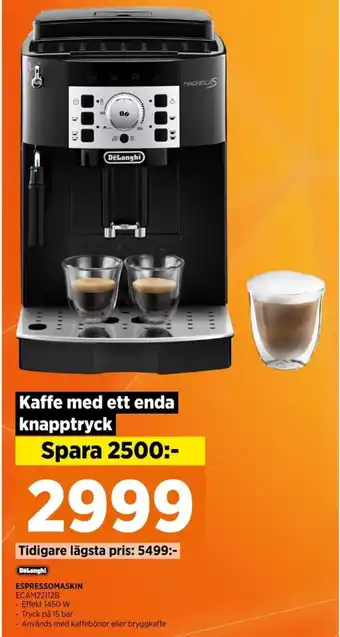 Power ESPRESSOMASKIN ECAM22112B erbjuda