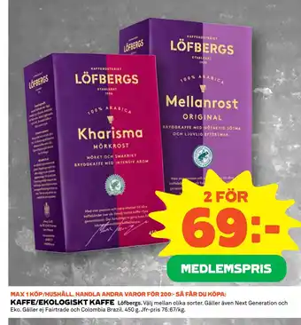 Coop KAFFE/EKOLOGISKT KAFFE erbjuda