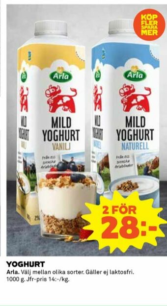 Coop Arla Yoghurt erbjuda