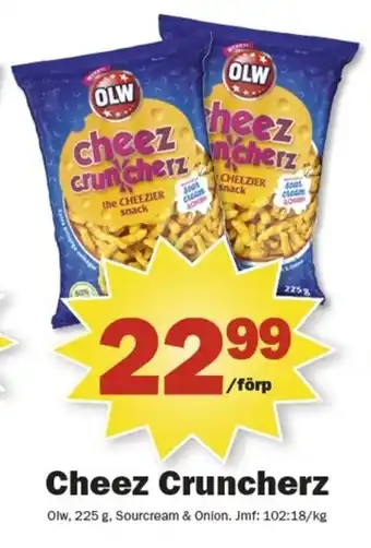 Pekås cheez cruncherz erbjuda