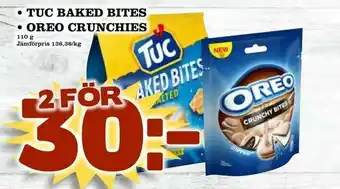 Bonum Matmarknad Tuc baked bites • oreo crunchies erbjuda