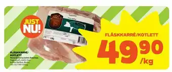 Coop Fläskkarré/ kotlett erbjuda
