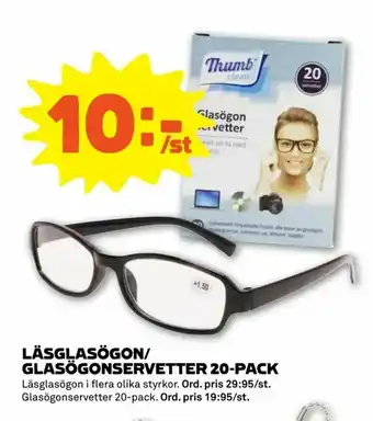 Läsglasögon/ glasögonservetter 20-pack