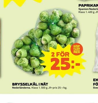 Brysselkål i nät