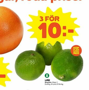 Coop Extra Lime erbjuda