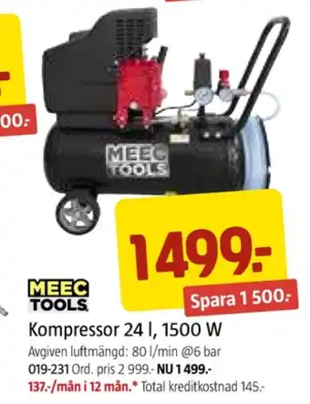 Jula Meec tools kompressor erbjuda