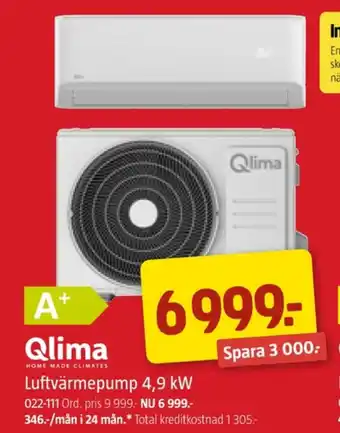Jula Qlima värmepump erbjuda