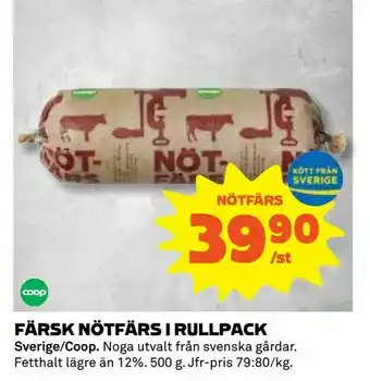 Färsk nötfärs i rullpack