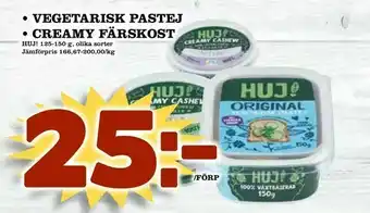 Prisma Mat Vegetarisk pastej • creamy färskost erbjuda