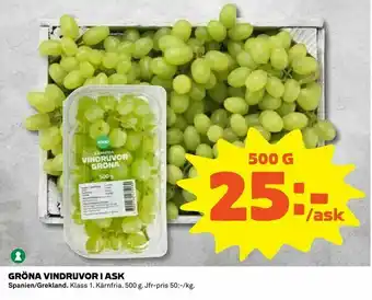 Coop Gröna vindruvor i ask erbjuda