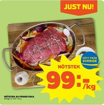 Stora Coop Nötstek av fransyska erbjuda