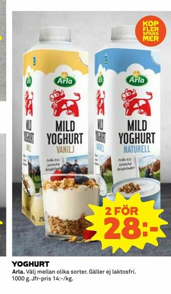 Coop Yoghurt erbjuda