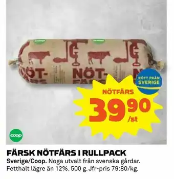 Coop Färsk nötfärs i rullpack erbjuda