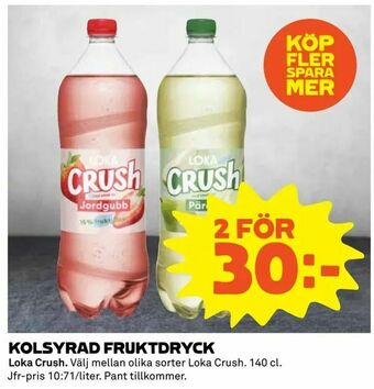 Coop Extra Kolsyrad fruktdryck erbjuda