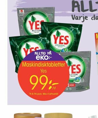 EKO Maskindisktabletter erbjuda