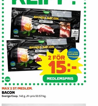 Coop Extra Bacon erbjuda