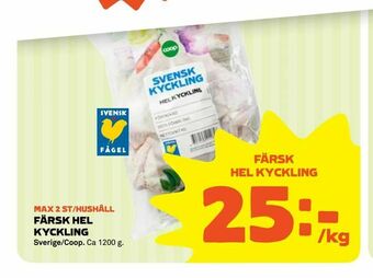 Coop Färsk hel kyckling erbjuda