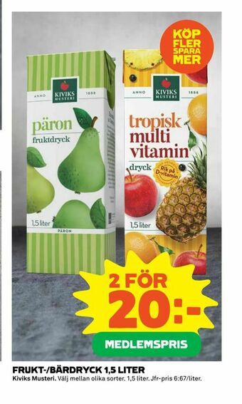 Coop Extra Frukt-/bärdryck 1,5 liter erbjuda