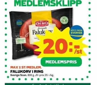 Stora Coop Falukorv i ring erbjuda