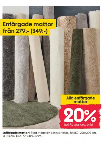 Rusta Enfärgade mattor erbjuda