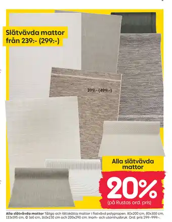 Rusta Alla slätvävda mattor erbjuda