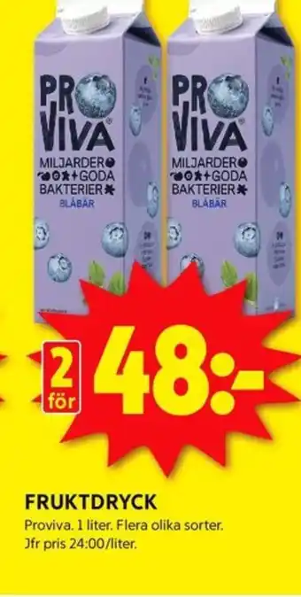 ICA Kvantum Proviva fruktdryck erbjuda