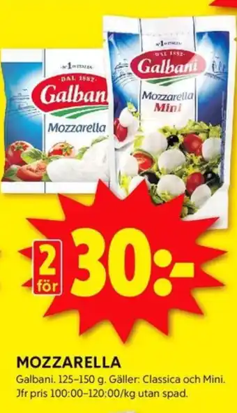 ICA Kvantum Galbani mozzarella erbjuda