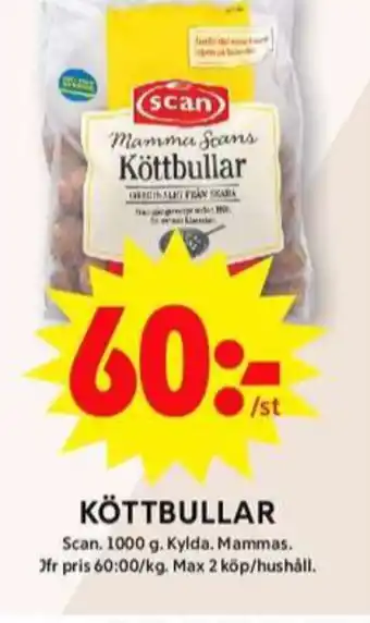 ICA Maxi Mamma scan köttbullar erbjuda