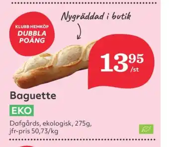 Hemköp Dafgårds butiksbakat matbröd erbjuda