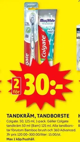 ICA Kvantum Colgate tandborste erbjuda