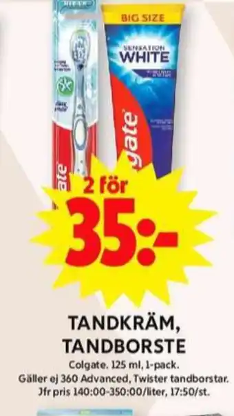 ICA Maxi Colgate tandborste erbjuda