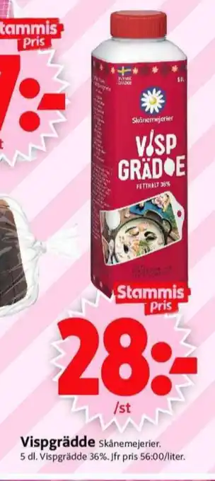 ICA Supermarket Skånemejerier vispgrädde erbjuda
