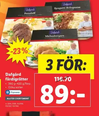 Lidl Dafgårds pastarätter erbjuda