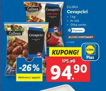 Lidl Culinea cevapcici erbjuda