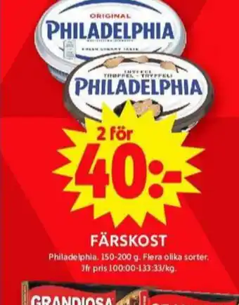 ICA Maxi Philadelphia färskost erbjuda
