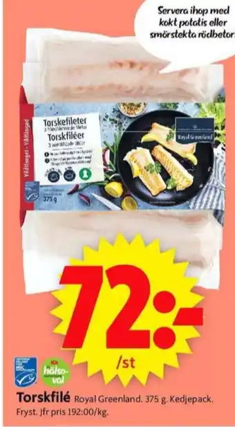 ICA Supermarket Royal greenland torskfilé erbjuda
